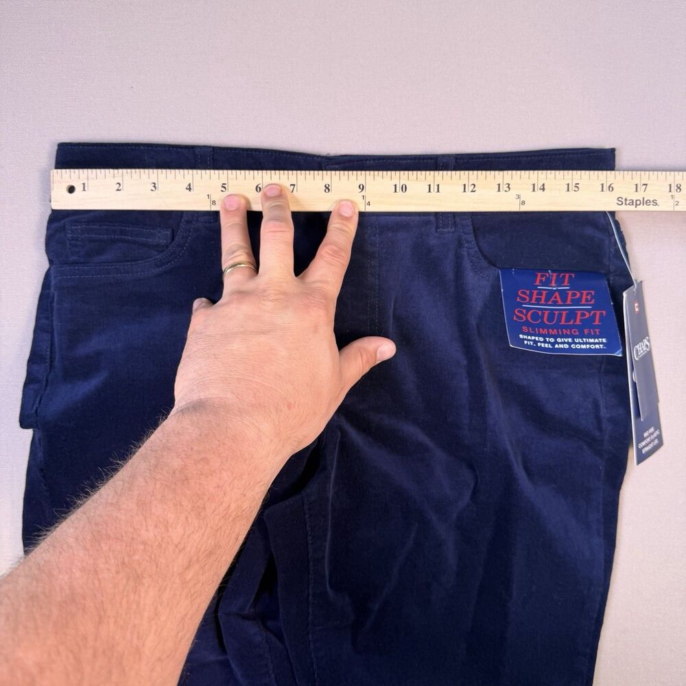 NWT CHAPS Womens Corduroy Pants Size 12 x33 Long Blue Mid Rise Straight Slimming - Picture 5 of 16